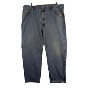 Levis 550 Relaxed Fit Tapered Mens 44x30 Light Wash Blue Distressed Denim Jeans‎